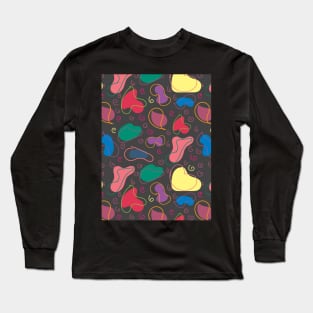 Random hand drawn shapes pattern Seamless Long Sleeve T-Shirt